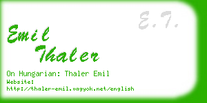 emil thaler business card